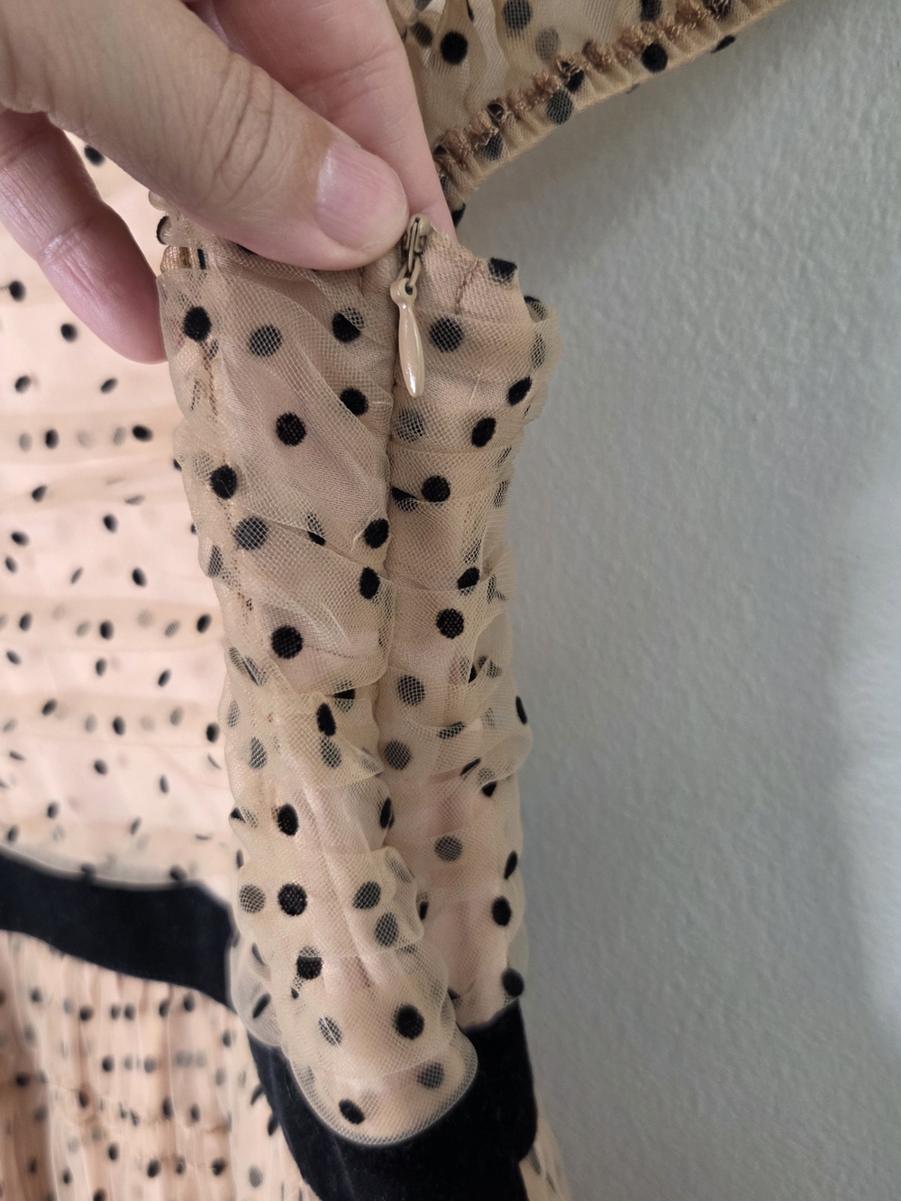 Lucy Paris Saison Flock Polka Dot Cocktail Dress - Picture 4 of 9